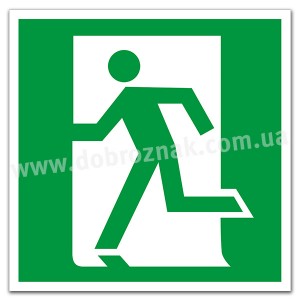 E001 Евакуаційний вихід (ліворуч) E001 Евакуаційний вихід (ліворуч)