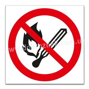 P003 Заборона відкритого полум’я; заборона вогню, відкритих джерел запалювання та паління