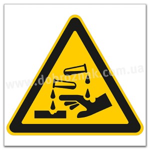 W023 Засторога: їдка речовина